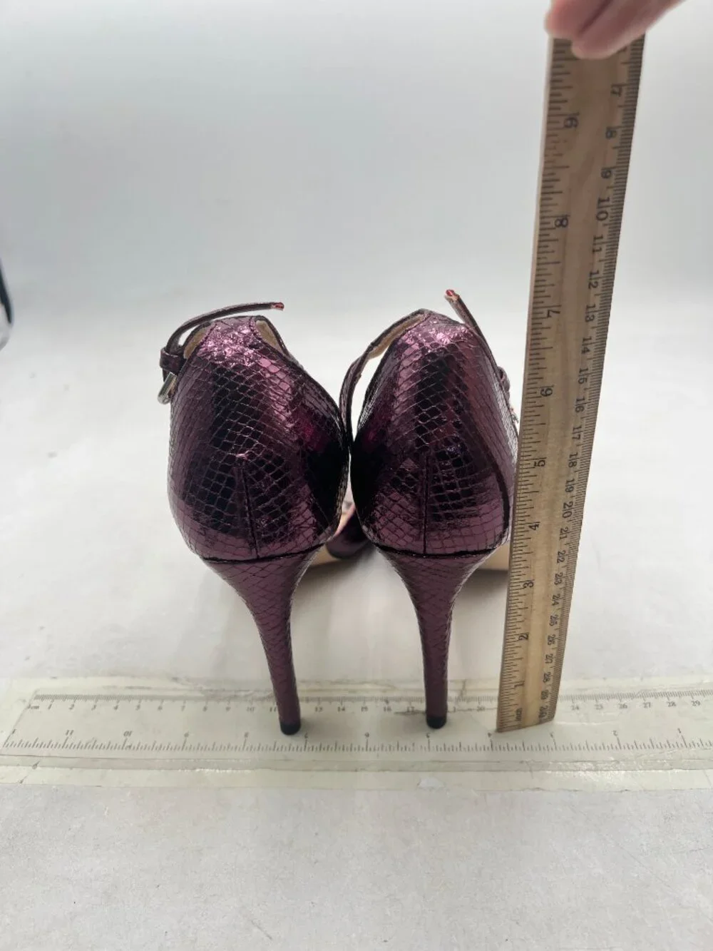 FSJ Purple Stiletto High Heels Sandals Peep Toe Pumps Ankle Straps Bridal Shoes